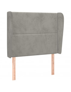 Testiera ad Orecchio Grigio Chiaro 103x23x118/128 cm in Velluto 2