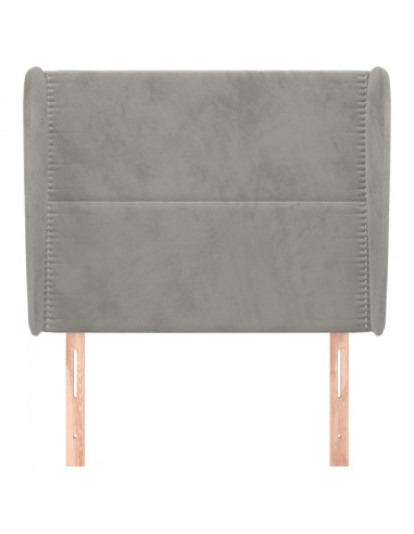 Testiera ad Orecchio Grigio Chiaro 103x23x118/128 cm in Velluto