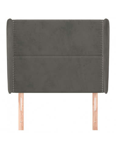 Testiera ad Orecchio GrigioScuro 103x23x118/128cm in Velluto