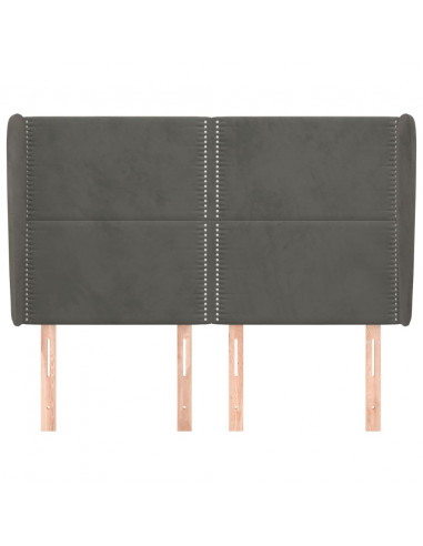 Testiera ad Orecchio GrigioScuro 147x23x118/128cm in Velluto