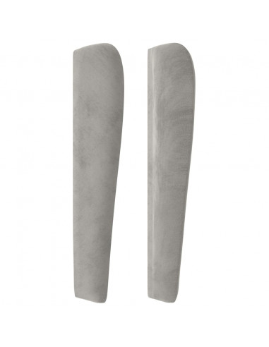 Testiera ad Orecchio Grigio Chiaro 203x23x118/128 cm in Velluto