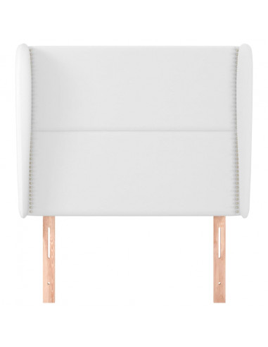 Testiera ad Orecchio Bianca 83x23x118/128 cm in Similpelle