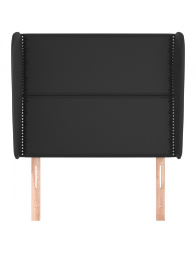 Testiera ad Orecchio Nera 93x23x118/128 cm in Similpelle