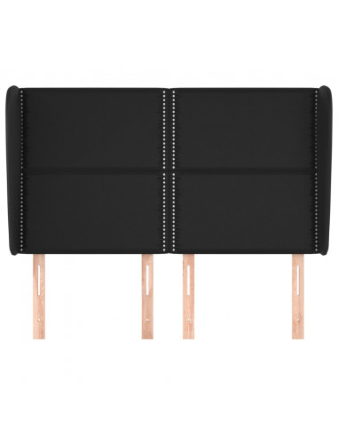 Testiera ad Orecchio Nera 147 x 23 x 118/128 cm in Similpelle