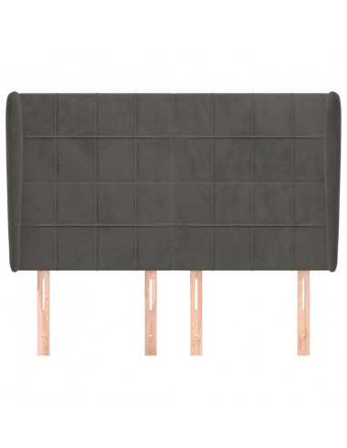 Testiera ad Orecchio GrigioScuro 147x23x118/128cm in Velluto
