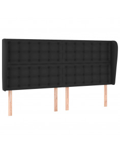 Testiera ad Orecchio Nera 203x23x118/128 cm in Similpelle 2