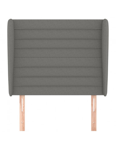Testiera ad Orecchio Grigio Scuro 83x23x118/128 cm in Tessuto