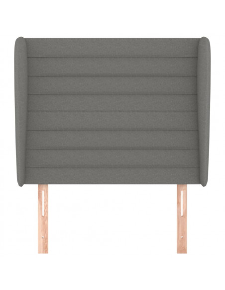 Testiera ad Orecchio Grigio Scuro 83x23x118/128 cm in Tessuto