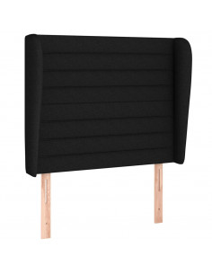 Testiera ad Orecchio Nera 83x23x118/128 cm in Tessuto 2