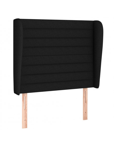 Testiera ad Orecchio Nera 83x23x118/128 cm in Tessuto