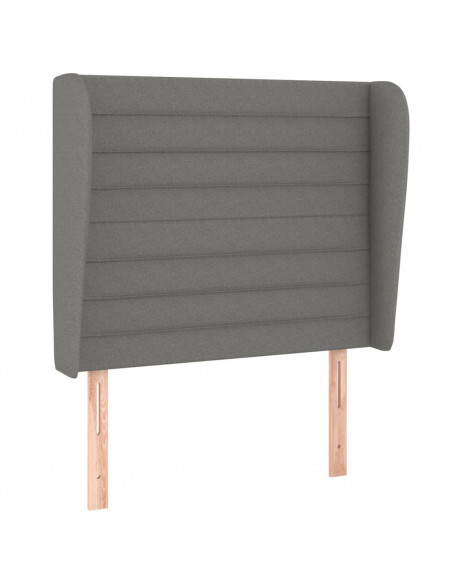 Testiera ad Orecchio Grigio Scuro 93x23x118/128 cm in Tessuto