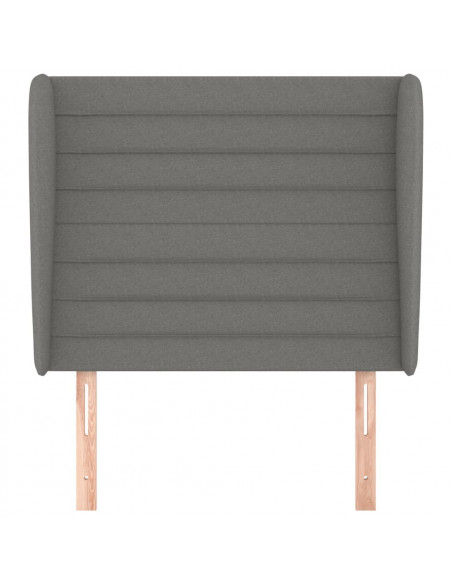 Testiera ad Orecchio Grigio Scuro 93x23x118/128 cm in Tessuto