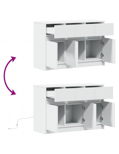 Mobile Porta TV con LED Bianco 91x34x61 cm in Truciolato