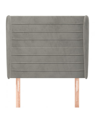 Testiera ad Orecchio Grigio Chiaro 83x23x118/128 cm in Velluto