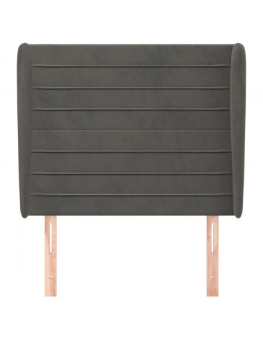 Testiera ad Orecchio GrigioScuro 103x23x118/128cm in Velluto