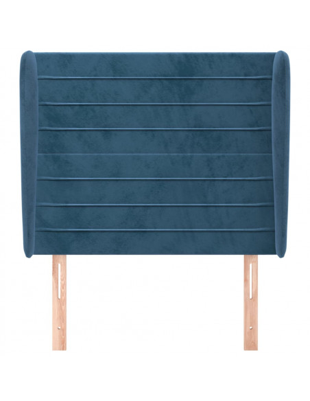 Testiera ad Orecchio Blu Scuro 103x23x118/128 cm in Velluto