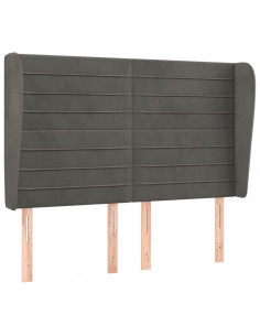 Testiera ad Orecchio GrigioScuro 147x23x118/128cm in Velluto 2