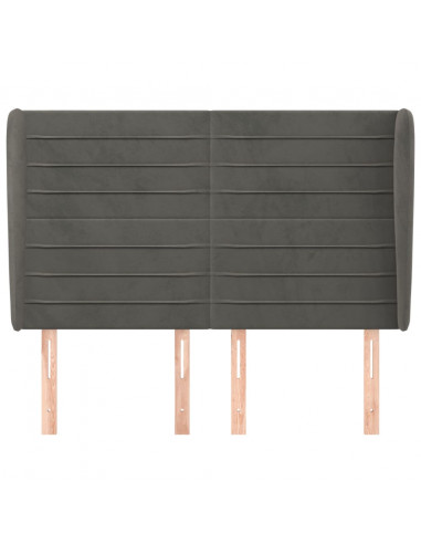 Testiera ad Orecchio GrigioScuro 147x23x118/128cm in Velluto