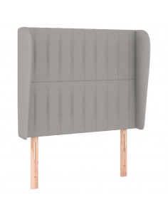 Testiera ad Orecchio Grigio Chiaro 93x23x118/128 cm in Tessuto 2