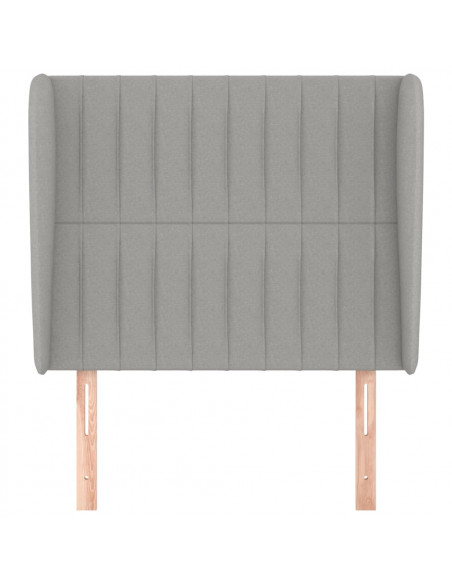 Testiera ad Orecchio Grigio Chiaro 93x23x118/128 cm in Tessuto