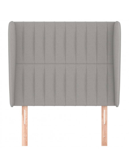 Testiera ad Orecchio Grigio Chiaro 103x23x118/128 cm in Tessuto