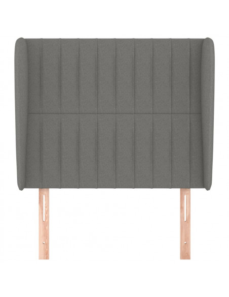 Testiera ad Orecchio GrigioScuro 103 x 23 x 118/128cm inTessuto