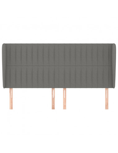Testiera ad Orecchio GrigioScuro 203x23x118/128cm in Tessuto