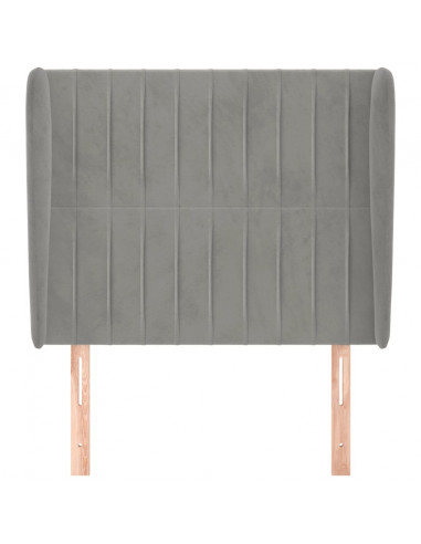 Testiera ad Orecchio Grigio Chiaro 83x23x118/128 cm in Velluto