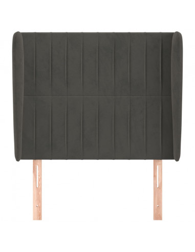 Testiera ad Orecchio GrigioScuro 103x23x118/128cm in Velluto