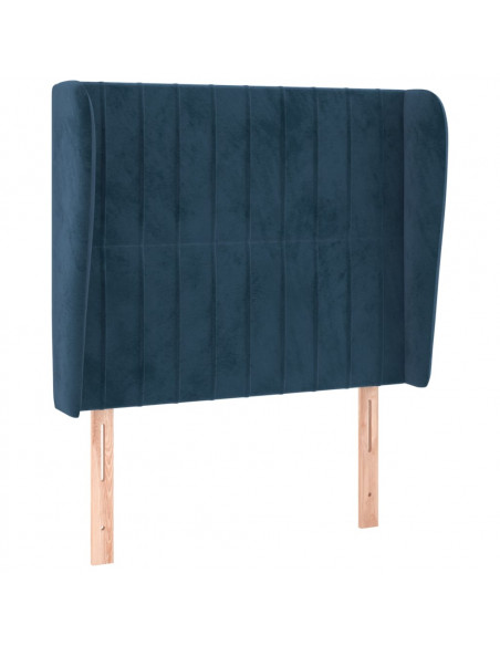 Testiera ad Orecchio Blu Scuro 103x23x118/128 cm in Velluto