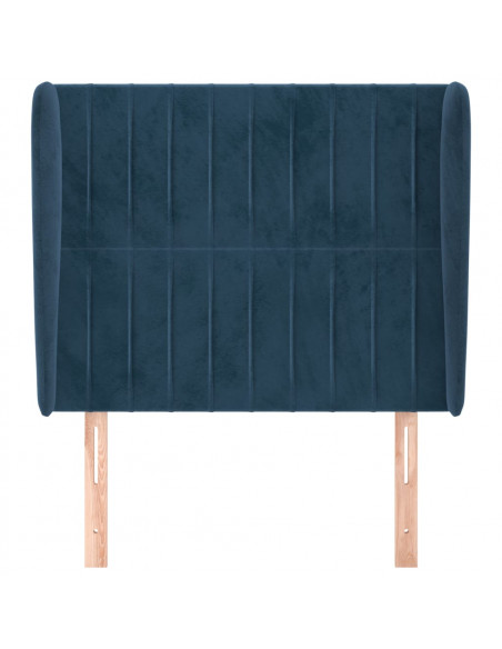 Testiera ad Orecchio Blu Scuro 103x23x118/128 cm in Velluto