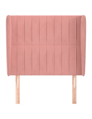 Testiera ad Orecchio Rosa 103x23x118/128 cm in Velluto