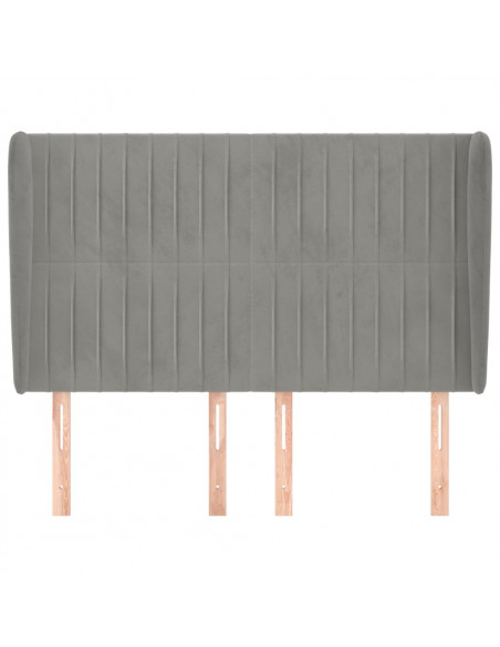 Testiera ad Orecchio Grigio Chiaro 147x23x118/128 cm in Velluto