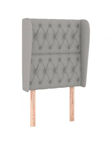 Testiera ad Orecchio Grigio Chiaro 83x23x118/128 cm in Tessuto