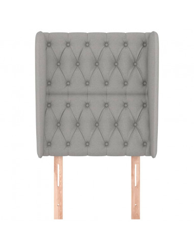 Testiera ad Orecchio Grigio Chiaro 83x23x118/128 cm in Tessuto