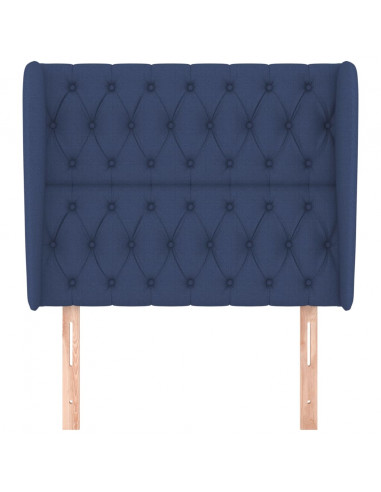 Testiera ad Orecchio Blu 93x23x118/128 cm in Tessuto