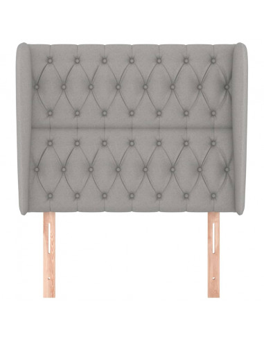 Testiera ad Orecchio Grigio Chiaro 103x23x118/128 cm in Tessuto