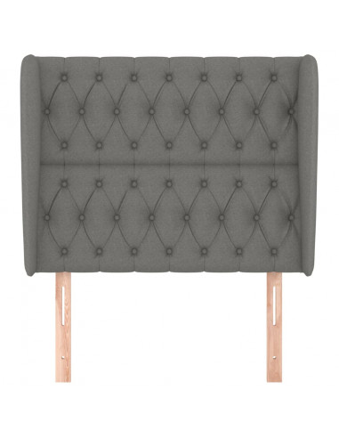Testiera ad Orecchio GrigioScuro 103 x 23 x 118/128cm inTessuto