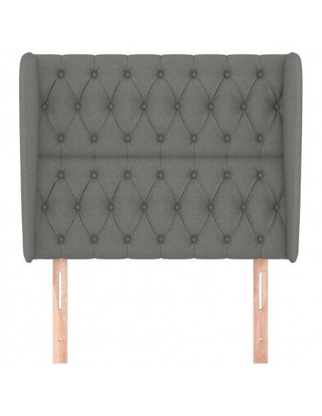 Testiera ad Orecchio GrigioScuro 103 x 23 x 118/128cm inTessuto