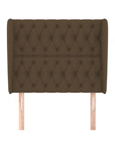 Testiera ad Orecchio Marrone Scuro 103x23x118/128 cm in Tessuto