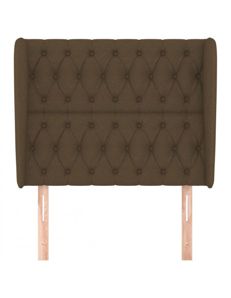 Testiera ad Orecchio Marrone Scuro 103x23x118/128 cm in Tessuto