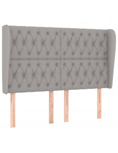 Testiera ad Orecchio Grigio Chiaro 147x23x118/128 cm in Tessuto 2