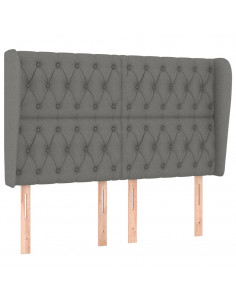 Testiera ad Orecchio GrigioScuro 147 x 23 x 118/128cm inTessuto 2