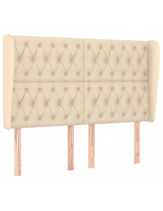 Testiera ad Orecchio Crema 147 x 23 x 118/128 cm in Tessuto 2