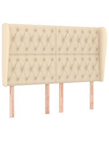 Testiera ad Orecchio Crema 147 x 23 x 118/128 cm in Tessuto
