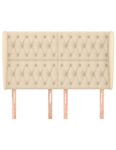 Testiera ad Orecchio Crema 147 x 23 x 118/128 cm in Tessuto