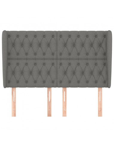 Testiera ad Orecchio GrigioScuro 163x23x118/128cm in Tessuto