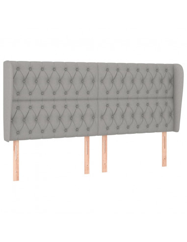 Testiera ad Orecchio Grigio Chiaro 203x23x118/128 cm in Tessuto