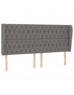 Testiera ad Orecchio GrigioScuro 203x23x118/128cm in Tessuto 2