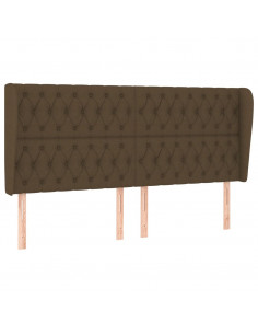 Testiera ad Orecchio Marrone Scuro 203x23x118/128 cm in Tessuto 2